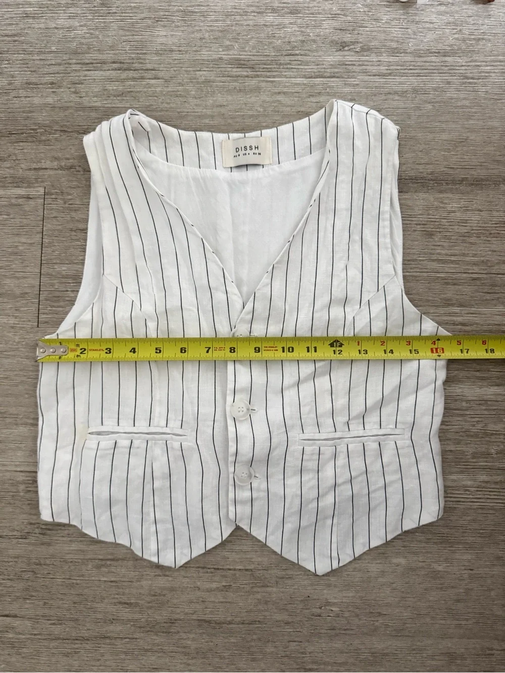 DISSH White Stripe Linen Vest & Midi Maxi Skirt 2 Piece Set Size 4 small